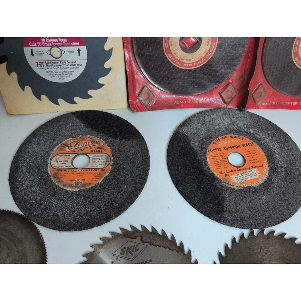 Huge Log Of Vtg Circular Saw Blades (38) Craftsman Clipper Skil Fire-tooth More!